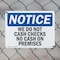 Signmission We Do Not Cash Checks No Cash On Premises, 14 in W x Rectangle, Plastic OS-2PACK-NS-P-1014-L-18993 - alternate 5